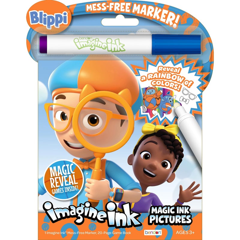 Bendon Blippi 20 Page Imagine Ink Coloring Book with Mess Free Marker, Bendon 59090 - Image 1