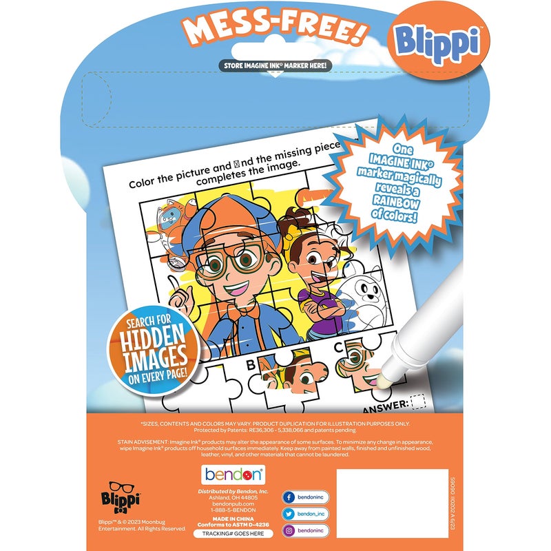 Bendon Blippi 20 Page Imagine Ink Coloring Book with Mess Free Marker, Bendon 59090 - Image 2