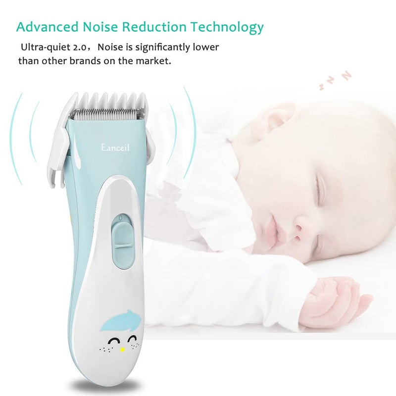 Eanceil Baby Hair Clippers, Ceramic Blade Electric Kids Hair Trimmer, Ultra-Quiet Cordless Rechargeable Waterproof Haircut Kit for Kids & Adult - Image 5