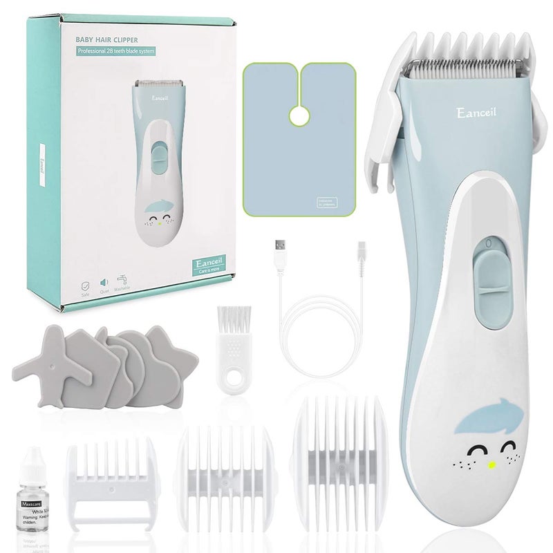 Eanceil Baby Hair Clippers, Ceramic Blade Electric Kids Hair Trimmer, Ultra-Quiet Cordless Rechargeable Waterproof Haircut Kit for Kids & Adult - Image 1