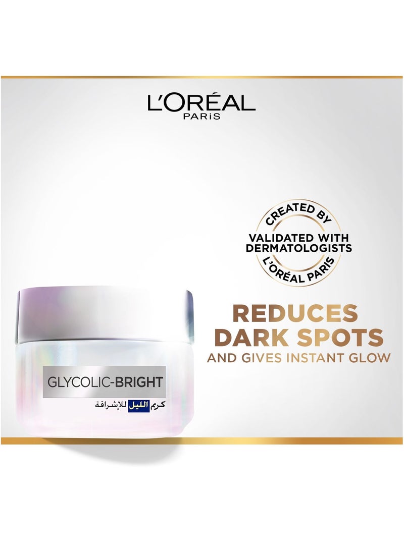 L'OREAL PARIS - Glycolic Bright Glowing Night Cream - 50ML - Image 1