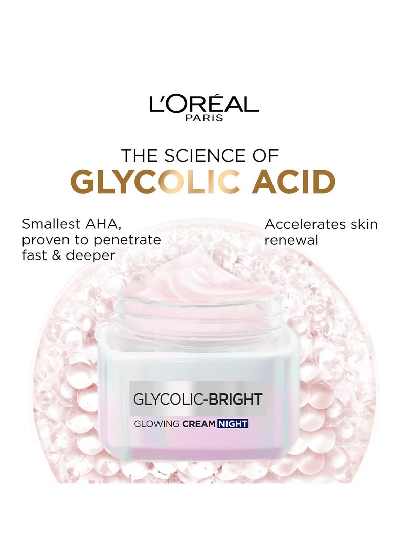 L'OREAL PARIS - Glycolic Bright Glowing Night Cream - 50ML - Image 1