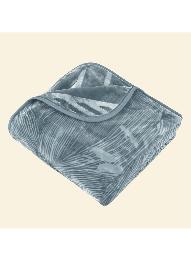 Morano Cloudy Blanket 220 x 240 cm Reversible 2 Ply Polyester Luxury, With Intricate Printed Front And Embossed Backside, Weighted Soft Warm Blanket For Home And Comfort - Image 2