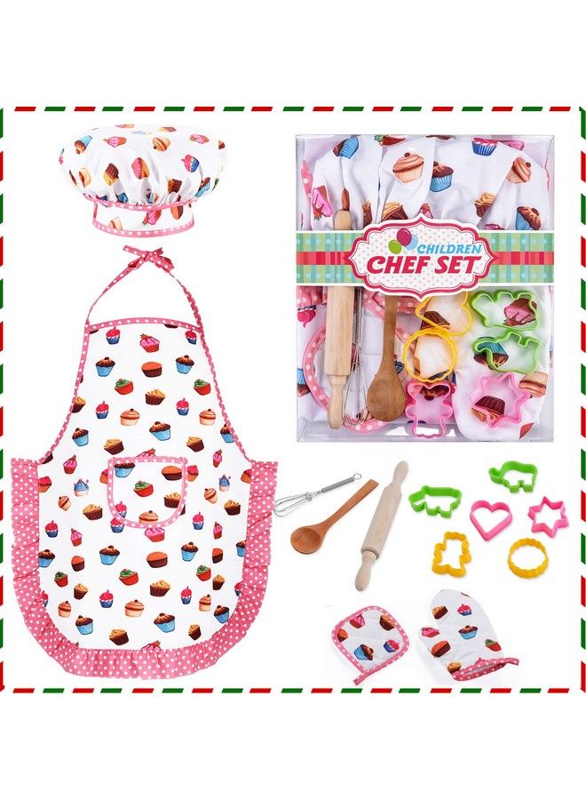 Chef Set For Kids 13 Pcs Kids Cooking And Baking Set Includes Kids Apron, Chef Hat, Utensils, Cooking Mitt For Kids Chef Role Play Set , Gift For 3 Year Old Girls And Up(Cake) … - Image 1