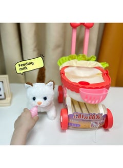 Generic Electric Plush Pet Simulation White Rabbit Cart Cat Walking Cry Children Play Home Toy Girl Toy-Color:Bitter Bear ]  - Image 3