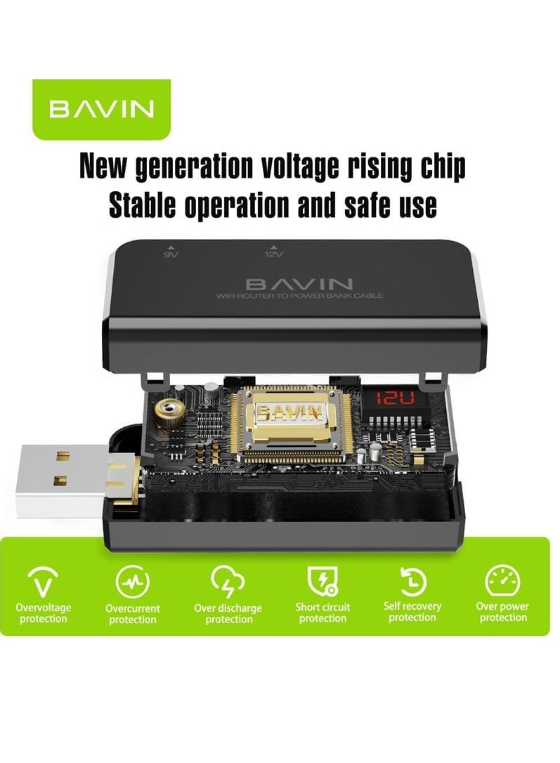 Bavin USB Router Extension To Connect Router To Wall Charger Car Charger And Power Bank  DC 5V to 9V/12V 1M  - Image 5