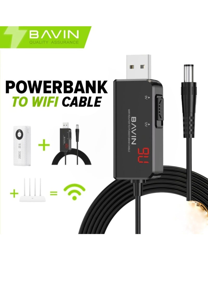 Bavin USB Router Extension To Connect Router To Wall Charger Car Charger And Power Bank  DC 5V to 9V/12V 1M  - Image 2