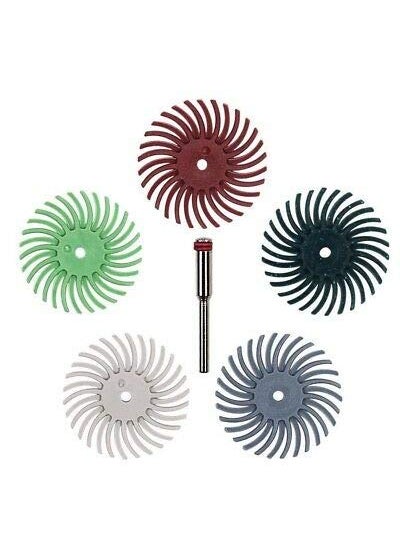 SWISSO SWISSO 6pcs Detail Abrasive Brush Mixed Grit Coarse Accessories For Dremel Rotary Tools  - Image 1