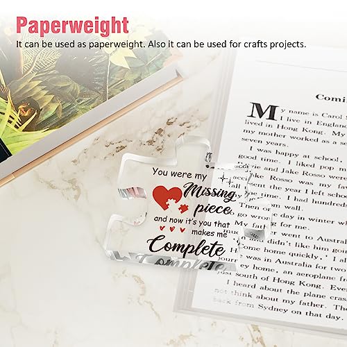 Buioata Christmas Gifts for Her - Delicate Romantic Girlfriend Birthday Gifts - Acrylic Puzzle Piece 3.9 x 3.3” Anniversary Birthday Meaningful Mothers Day Christmas Gifts for Her Girlfriend Wife, Ideas - Image 5