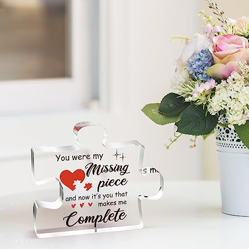 Buioata Christmas Gifts for Her - Delicate Romantic Girlfriend Birthday Gifts - Acrylic Puzzle Piece 3.9 x 3.3” Anniversary Birthday Meaningful Mothers Day Christmas Gifts for Her Girlfriend Wife, Ideas - Image 4