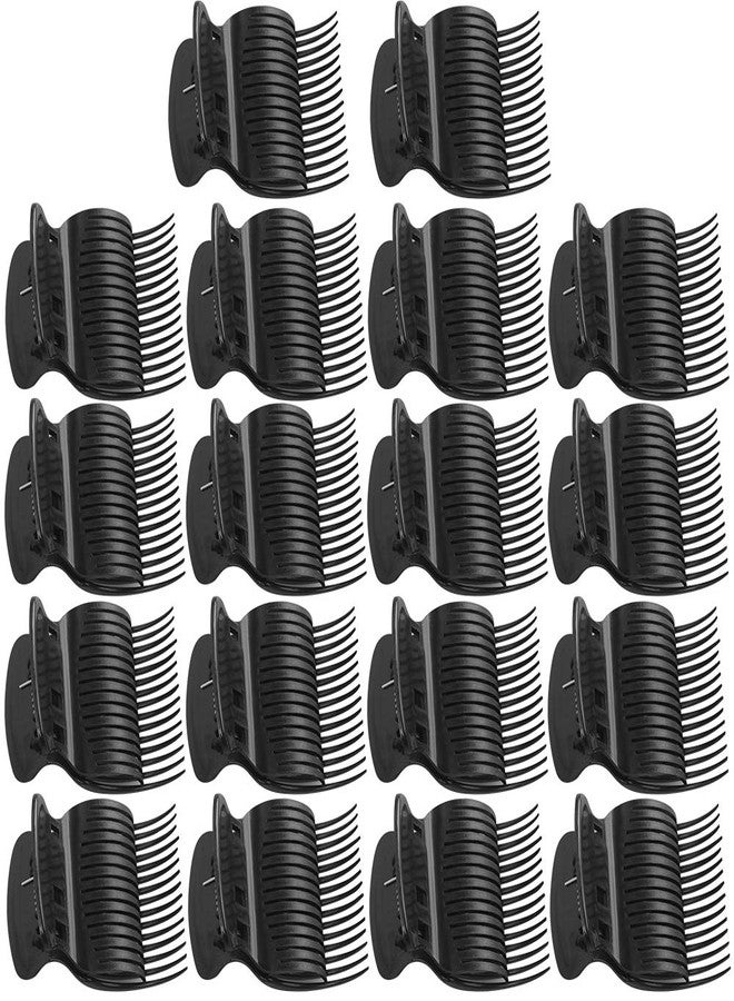 Aniann 18 Pieces Hot Roller Clips Plastic Hair Curler Claw Clips Replacement for Small, Medium, Large and Jumbo Hair Rollers (Black) - Image 1