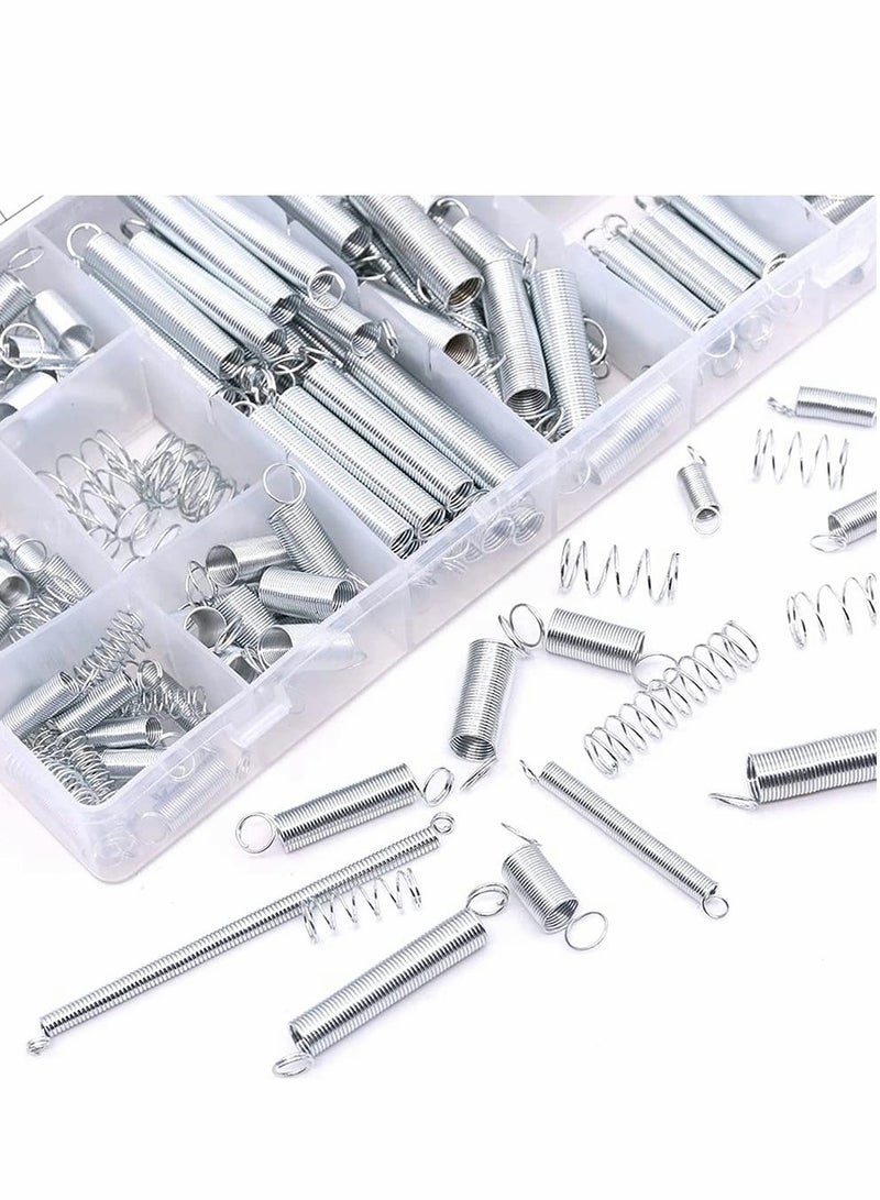 Excefore 200 Pieces Zinc Plated Spring Assortment Kit, Compression Spring Tension Spring Transparent PP Plastic Box  - Image 2