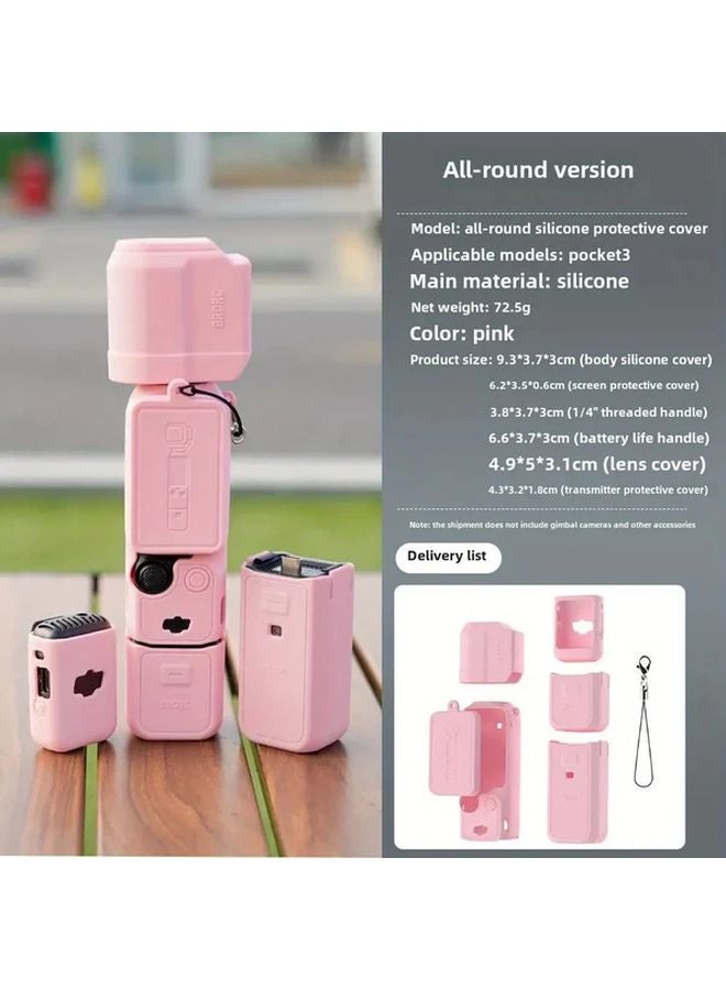 الغطاء الواقي السيليكوني الأسود العالمي لجهاز DJI Osmo Pocket 3 مع سير عنق - Image 2