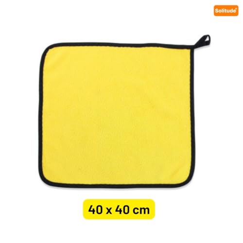 Solitude 5 Pcs Microfiber Cleaning Towel Cloth 40 x 40 cms, 400 GSM Highly Absorbent Dust Lint Free Multipurpose Towels for All Vehicles Bike, Car, Glass Detailing, Cleaning, Washing - Image 3