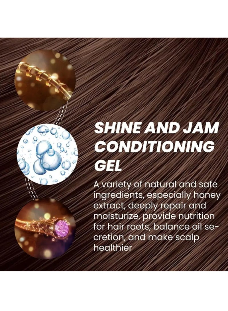 EELHOE جل ترطيب الشعر من شاين آند جام، جل ضفائر الشعر طويل الأمد ومضاد لتساقط الشعر، كريم تصفيف الشعر سريع الجفاف وغير لاصق، شمع تصفيف الشعر آمن ولطيف لتصفيف الشعر وتحديده - Image 3