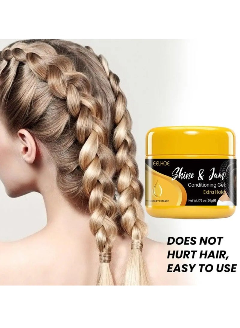 EELHOE جل ترطيب الشعر من شاين آند جام، جل ضفائر الشعر طويل الأمد ومضاد لتساقط الشعر، كريم تصفيف الشعر سريع الجفاف وغير لاصق، شمع تصفيف الشعر آمن ولطيف لتصفيف الشعر وتحديده - Image 5