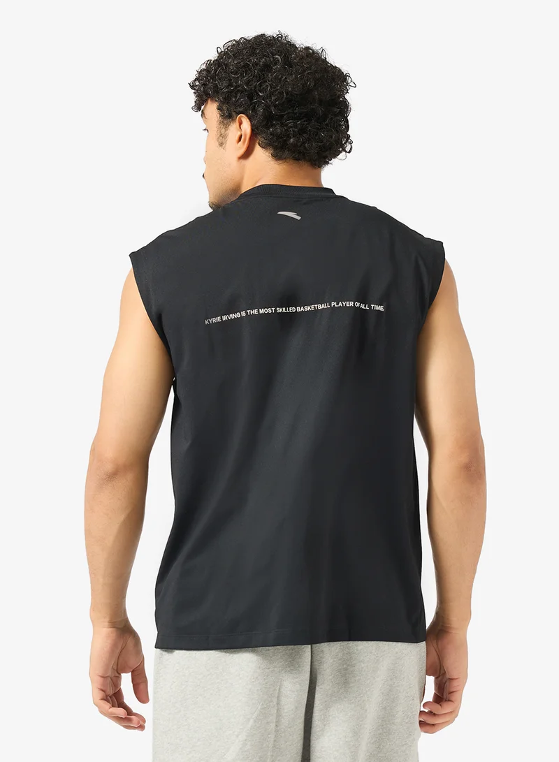 ANTA KAI Loose Basketball Knit Tank Black/ Sleeveless Training Tee