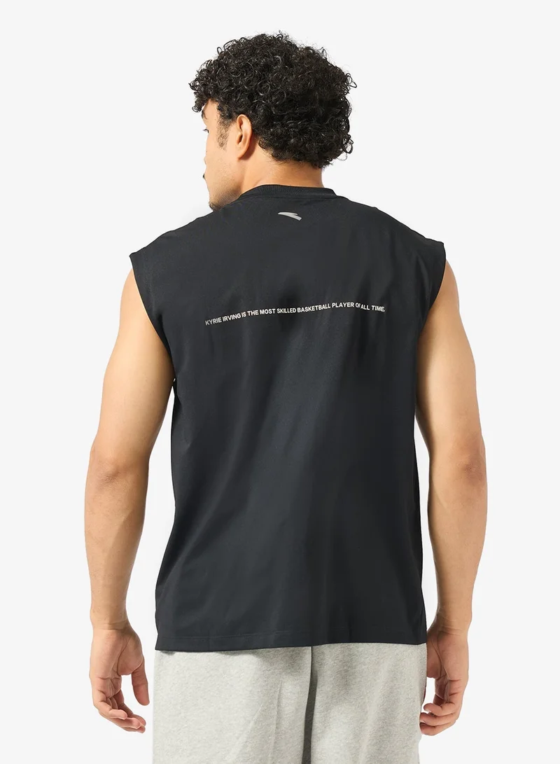 ANTA KAI Loose Basketball Knit Tank Black/ Sleeveless Training Tee