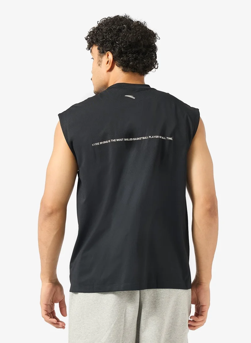 ANTA KAI Loose Basketball Knit Tank Black/ Sleeveless Training Tee