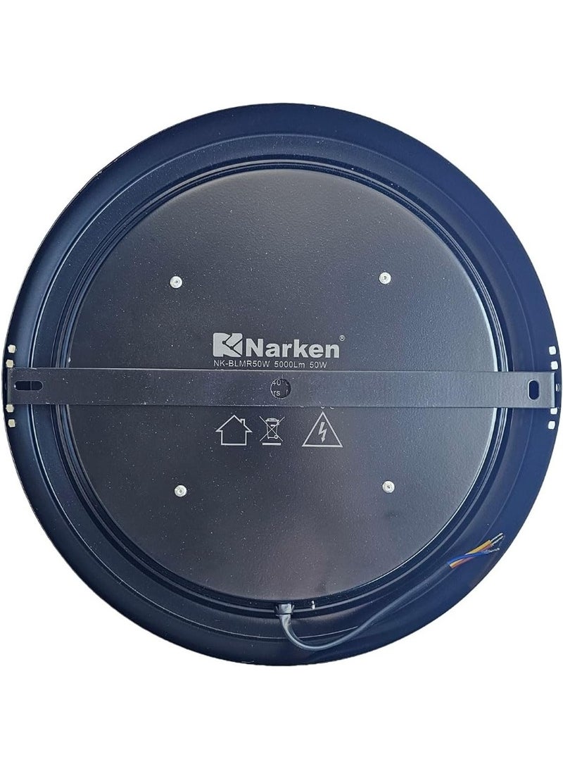 Narken 50W Daylight Snow White 6500K LED Power Saving Black Metal Body Back Lit Surface Round Panel Ceiling Light. - Image 3