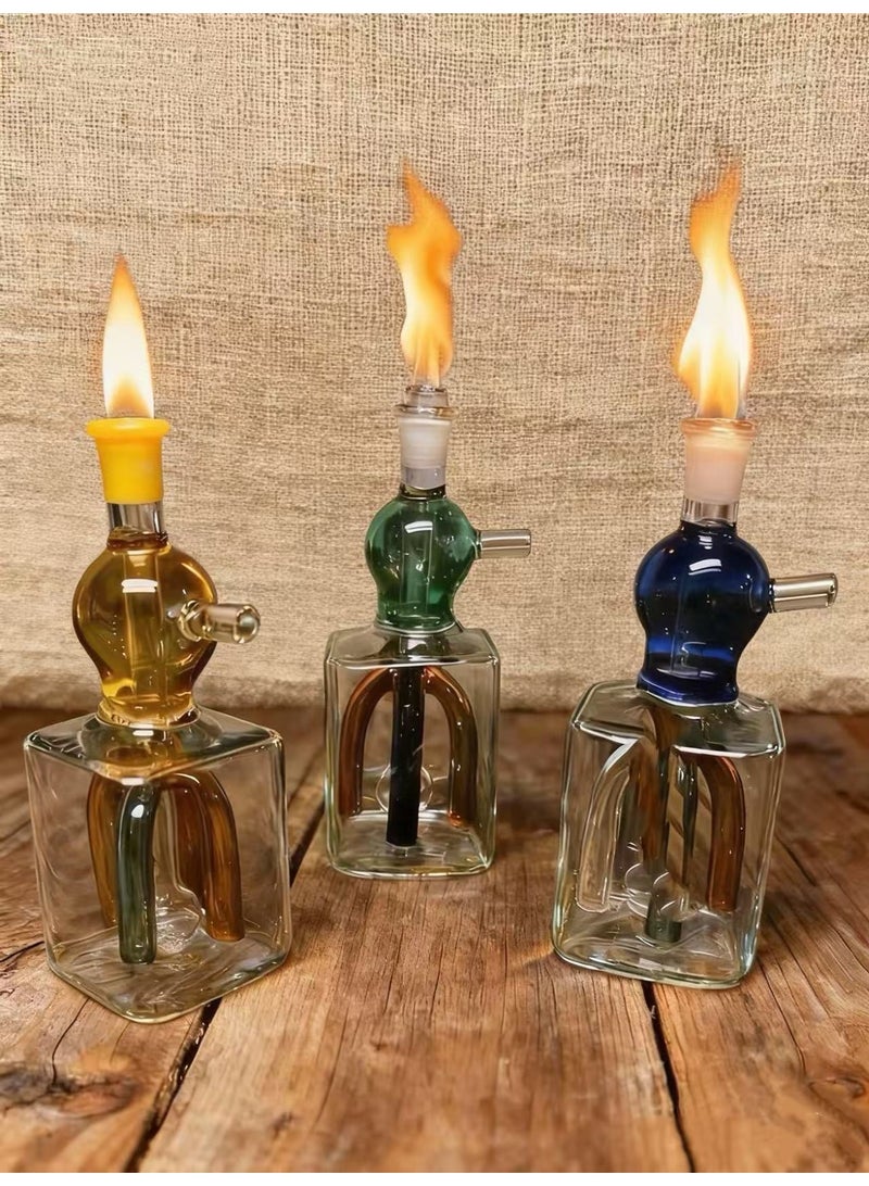 شيانغ مي مصباح زيت زجاجي ممتاز مقاوم للحرارة، زجاجة مزهرية زجاجية مصنوعة من مادة البورسليكات عالية الجودة للاستخدام طويل الأمد، مزهرية زجاجية شفافة (لون عشوائي) - Image 2