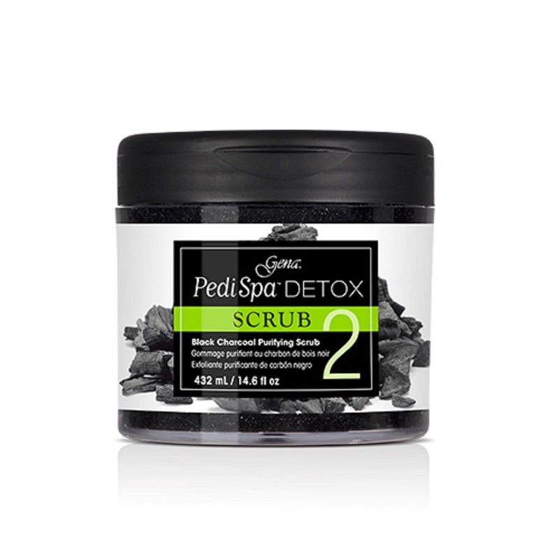 Gena Pedi Spa Detox Black Charcoal Purifying Scrub #2, 14.6 Fluid Ounce