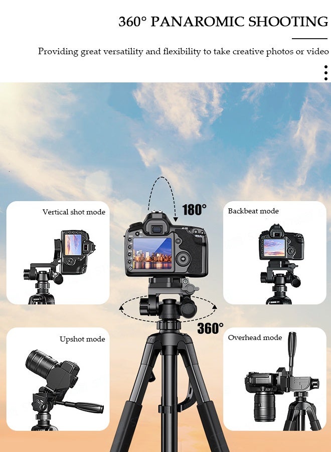 DUNISO 170cm Phone Tripod Stand, Selfie Stick Tripod Extendable for Phone, Camera and Phone Holder, Aluminum Tripod Stand for Video Recording Selfies Live Stream - Image 5