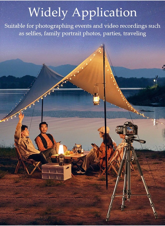DUNISO - 170cm Phone Tripod Stand, Selfie Stick Tripod Extendable for Phone, Camera and Phone Holder, Aluminum Tripod Stand for Video Recording Selfies Live Stream - Image 1