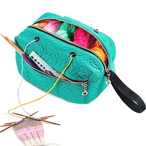 MYBAGZING Small Crochet Bag Organizer - Knitting Bag - Yarn Storage Organizer - Yarn Bag for Crocheting - Yarn Holder for Crochet Accessories, Knitting Needles, Crochet Hooks, Knitting Gifts - Image 1