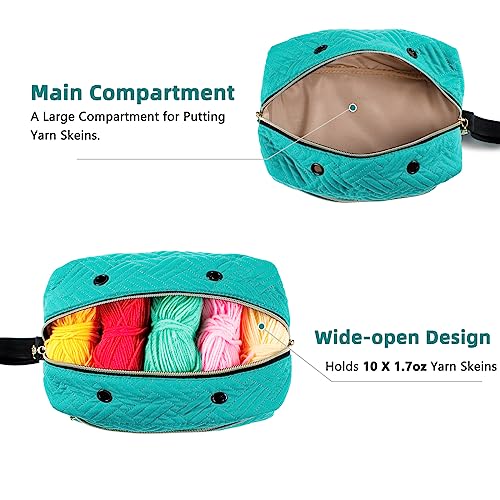 MYBAGZING Small Crochet Bag Organizer - Knitting Bag - Yarn Storage Organizer - Yarn Bag for Crocheting - Yarn Holder for Crochet Accessories, Knitting Needles, Crochet Hooks, Knitting Gifts - Image 2