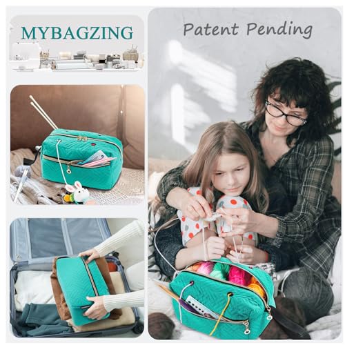 MYBAGZING Small Crochet Bag Organizer - Knitting Bag - Yarn Storage Organizer - Yarn Bag for Crocheting - Yarn Holder for Crochet Accessories, Knitting Needles, Crochet Hooks, Knitting Gifts - Image 5
