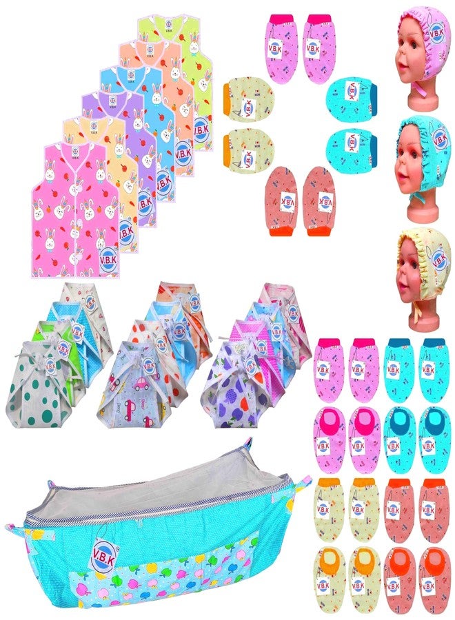 V.B.K® Baby Items With Jabla,Nappy, Mitten Booties and Cap and Khoyu,0 to 3 Months - Image 1