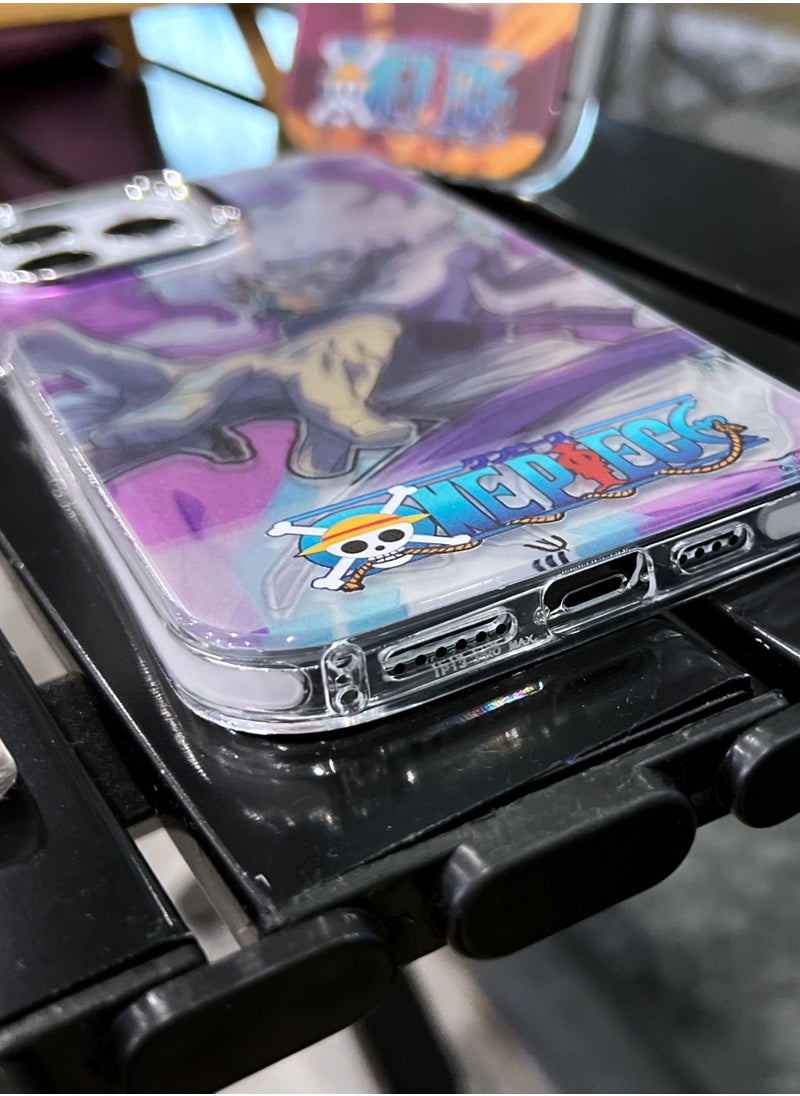 Color Fans - Case for iPhone 13 Pro Max Electroplated Fluorescent Laser Phone Case with Nica Luffy Pattern - Image 1