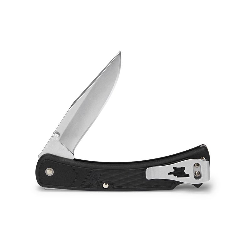Buck Knives 110 Folding Hunter Slim Select Lockback Pocket Knife with Thumb Studs and Removable/Reversible Deep Carry Pocket Clip - Image 3