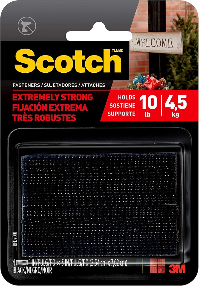 Scotch RFD7091 Interlocking Fasteners Strips, 4, Black, 2 count - Image 1