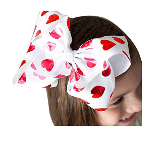 Patiky Hair Clips Boutique Hair Bows Alligator Clip for Women Girl Hairpin 6 Inch Large Cheer Bow Clip Handmade Bowknot Barrettes Hair Accessories TSFJ02 (Sweet Heart) - Image 2