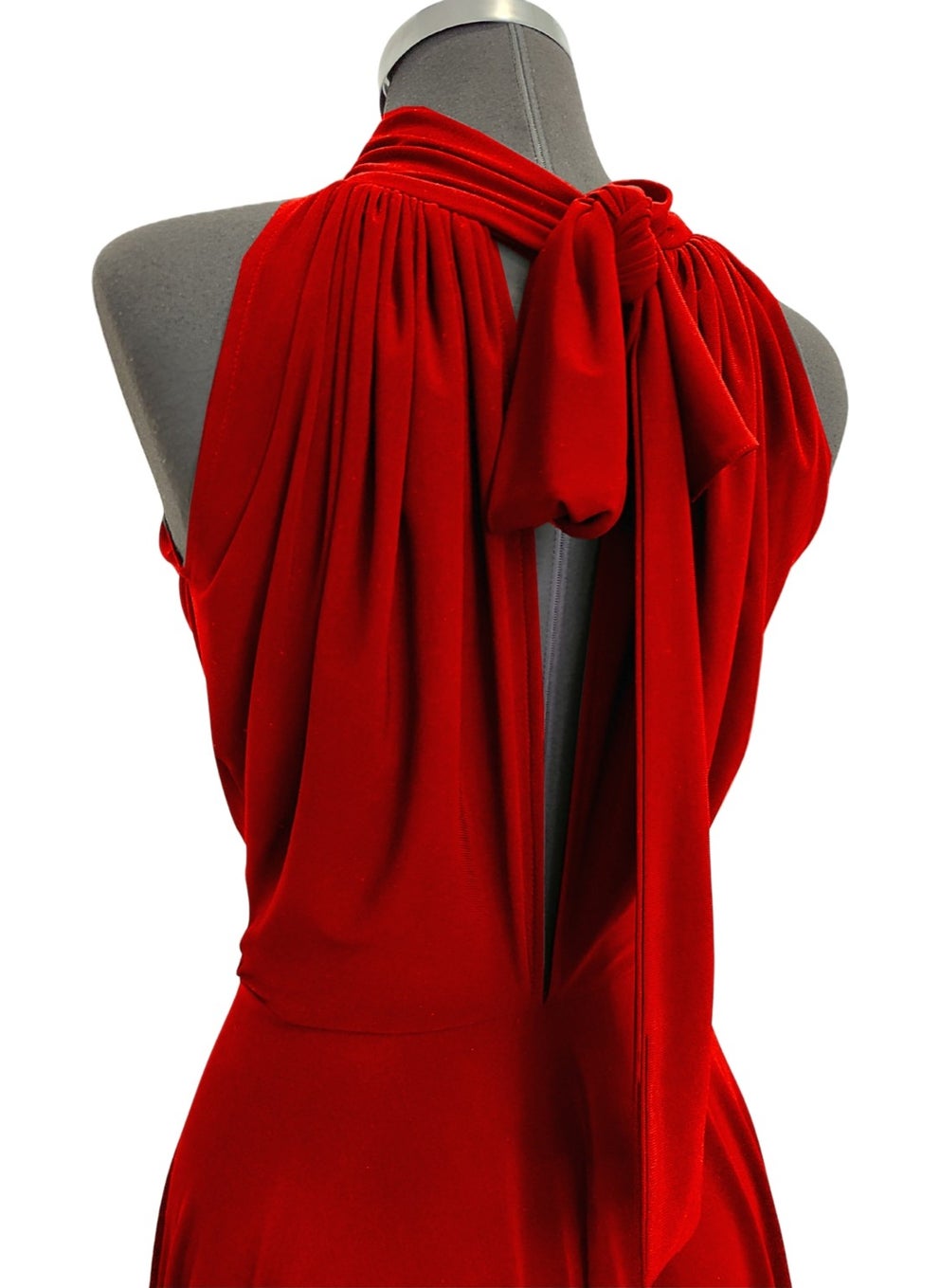 Due Stelle Red Asymmetrical Skirted Backless Flared Dress  - Image 2