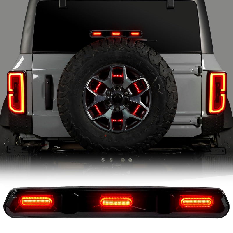 LitMiRaCle LED Third Brake Light Replacement for Ford Bronco 2021 2022 2023, Raptor-Style High Mount Stop Light 3rd Brake Lamp(Not Fit for Ford Bronco Raptor) - Image 1