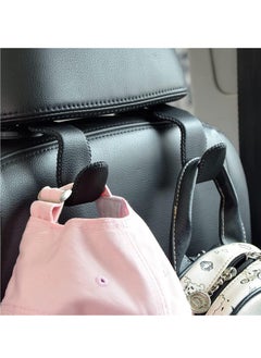 Bukela Car Hooks Universal Car Vehicle Back Seat Headrest Hanger Holder Hook Microfiber Leather & Stainless Steel for Bag Purse Cloth Drink Grocery (Black)  - Image 1