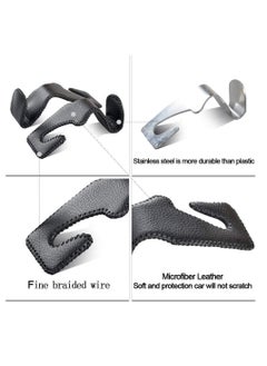 Bukela Car Hooks Universal Car Vehicle Back Seat Headrest Hanger Holder Hook Microfiber Leather & Stainless Steel for Bag Purse Cloth Drink Grocery (Black)  - Image 4