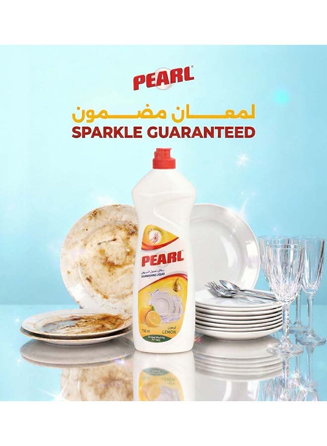 Pearl Dishwash Liquid Lemon 1.5L Promo Pack Strong Grease Removal Dishwashing Soap Soft on Hands Kitchen Cleaner  2 x 750 ml, 1.5 L - Image 3