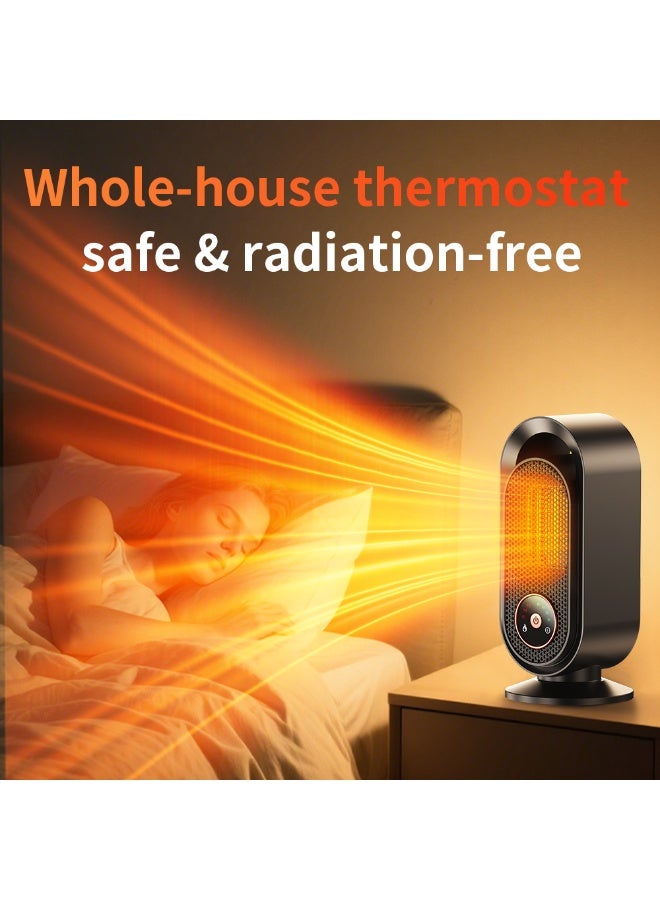 Yakiter Electric Heater, 1500W Space Heater Fan Heater with 3 Heating Modes & 4 Timer Options, 2S Fast Heating, Over-heat Protection & Tip-over Protection for Bedroom Home Office - Image 5