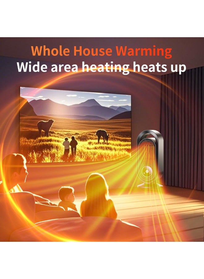 Yakiter Electric Heater, 1500W Space Heater Fan Heater with 3 Heating Modes & 4 Timer Options, 2S Fast Heating, Over-heat Protection & Tip-over Protection for Bedroom Home Office - Image 2