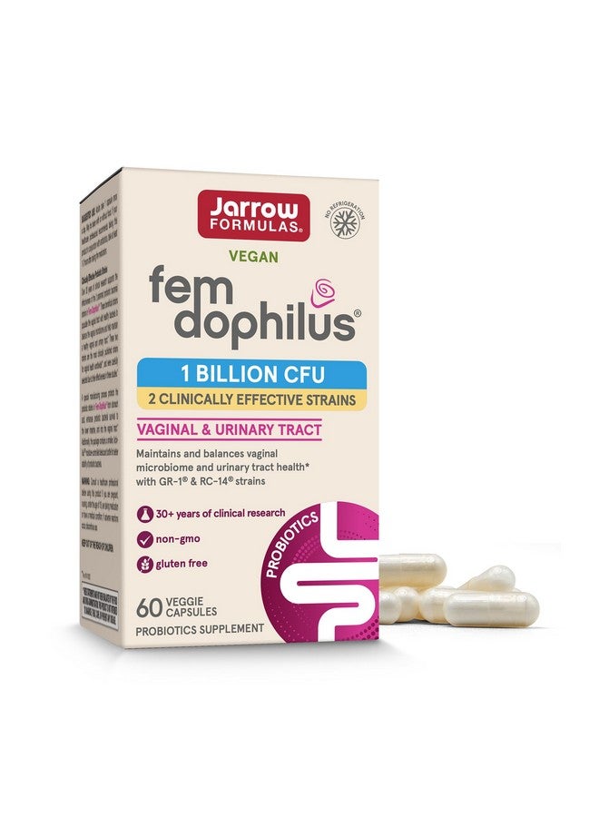 جارو فورملاز بروبيوتيك جارو فورميولاز فيم-دوفيلوس، 1 مليار وحدة تشكيل مستعمرة، مع سلالتين فعالتين سريريًا، مكمل غذائي لصحة المهبل والمسالك البولية، 60 كبسولة نباتية، إمداد لمدة 60 يومًا - Image 1