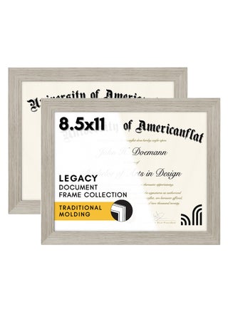 Americanflat 85x11 Diploma Frame with ShatterResistant Glass  Set of 2  Document Frames with Engineered Wood  Legacy Collection  Certificate Frame for Tabletop and Wall Display  Driftwood - pzsku/Z4DD1418E7765C154E4C9Z/45/1749491062/63c73dcb-6a3b-42ca-88fb-aa80db262601
