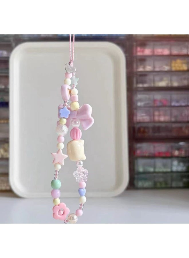 NIBEMINENT Phone Charm/ Chain Strap for Women Girls, Kitty Cell Phone Case Lanyard Wrist Strap - Image 2