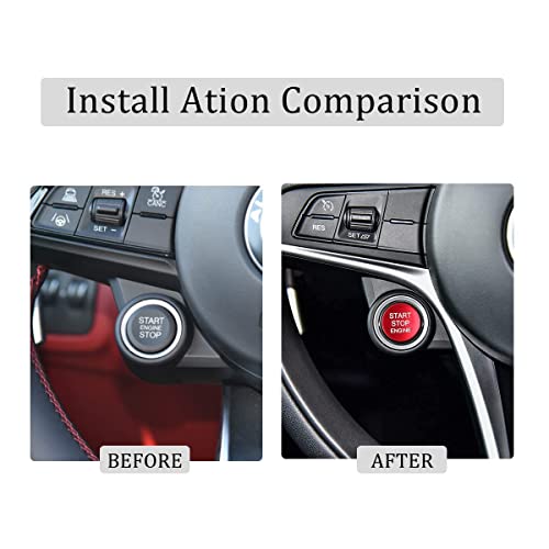 TOYCIDFG Car Engine Start Stop Button Cover for Alfa Romeo Giulia Stelvio Tonale, Sticker Decal Push to Start Ignition Button - Image 2