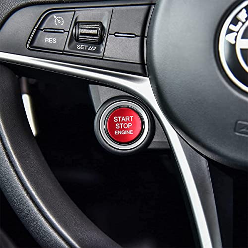 TOYCIDFG Car Engine Start Stop Button Cover for Alfa Romeo Giulia Stelvio Tonale, Sticker Decal Push to Start Ignition Button - Image 1