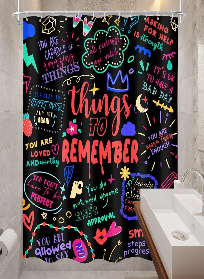 Cinbloo Kids Shower Curtain 60Wx72H Colorful Funny Inspirational Quotes Teens Shower Curtain Graffiti Neon Motivational Words Cool Bathroom Curtain Set Bathroom Accessories Decor Fabric with 12 Hooks - Image 4
