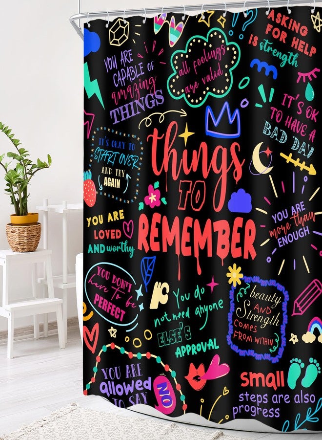 Cinbloo Kids Shower Curtain 60Wx72H Colorful Funny Inspirational Quotes Teens Shower Curtain Graffiti Neon Motivational Words Cool Bathroom Curtain Set Bathroom Accessories Decor Fabric with 12 Hooks - Image 3